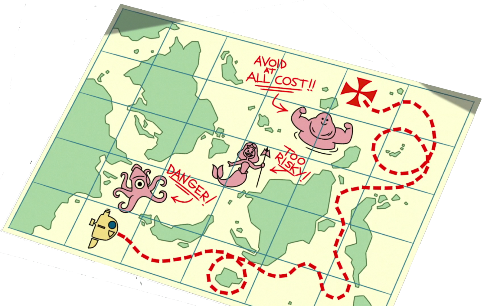 Map of semi-charted waters, courtesy of Ducktales.