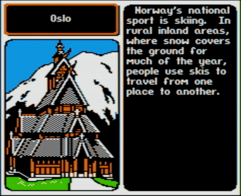 A screenshot from Where In Europe Is Carmen Sandiego showing the Urnes stave church. A screenshot from Where In Europe Is Carmen Sandiego, showing the Urnes stave church.